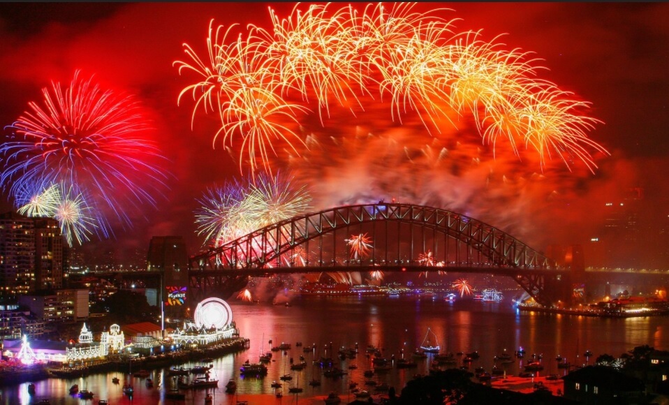 Fireworks in Sydney Harbor on NYE