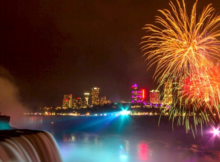 Fireworks on New Years Eve in Niagara Falls