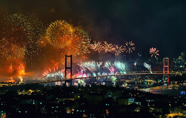 New Years Eve Fireworks in Istanbul
